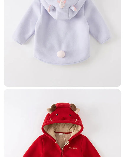 Dave Bella Cute Animal Shape Children Hoodie Cartoon Boys Girls Coat Autumn Warm Hooded Outerwear Toddler Girl Clothes DBX14462