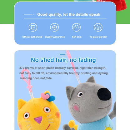 19CM Genuine Peppa Pig George Stuffed Plush Toys High Quality Keyring Hot Cartoon Animal Doll Pendant Children's Birthday Gifts