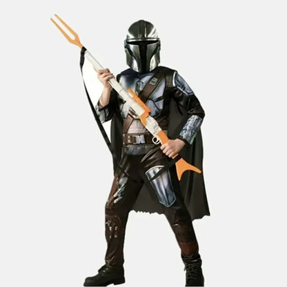 Costume de cosplay d'armure de chasseur de rebond de film, masque d'héroes souriant, combinaison d'halloween, habillage, costume