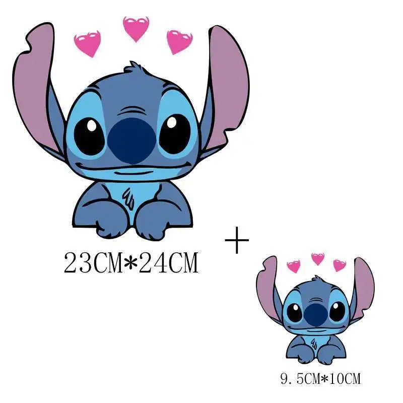 Cute Stitch MINISO Lilo & Stitch Heat Transfer Stickers Iron-on Transfers For Clothing Thermoadhesive Adhesive Patches Kawaii