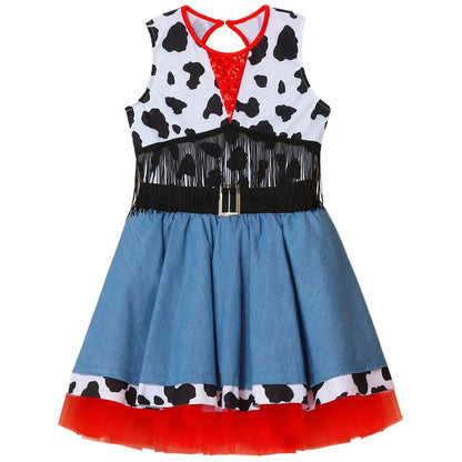 Wild West Cowgirl Cosplay Costume Set Cowboy Halloween Carnival Cosplay Dress Up Outfit Festival Dance Party Stage Performance