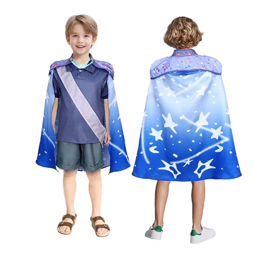 Film Elio Cosplay Costume d'Alien Dessin Animé Garçons Jeu de Rôle Haut Court Pantalon Cape Ceinture Robe Coiffe Tenue Déguisement Halloween