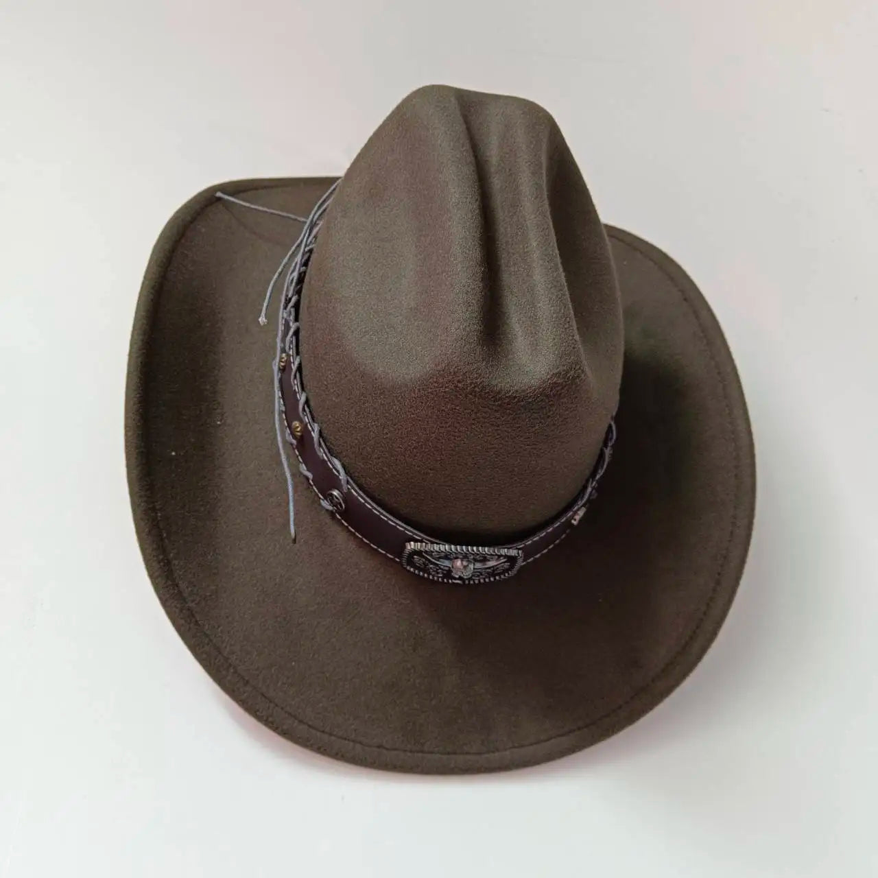Chapeau de cowboy occidental à large bord pour homme, casquettes d'église Everche, Fascinateur vintage, chapeau de cowgirl jazz, zones bre, nouveau, 9cm