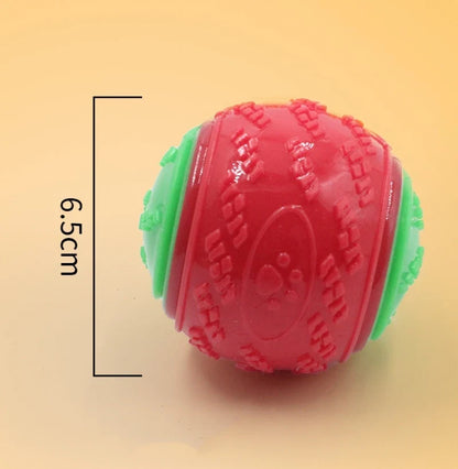 Interactive dog toys, soft TPR pet tooth cleaning toys, bite resistance, squeaky ball