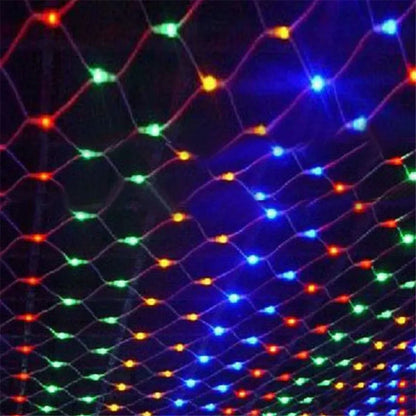 LED Net Mesh String Lights, 8 Modes, 220V, 110V, EU Plug, Festival Decoration, Christmas, Halloween, New Year 2026, Wedding Party