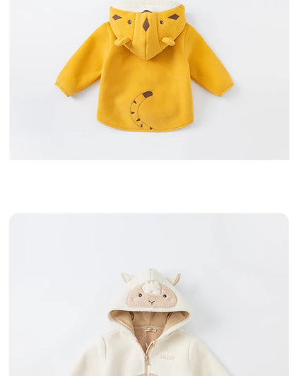 Dave Bella Cute Animal Shape Children Hoodie Cartoon Boys Girls Coat Autumn Warm Hooded Outerwear Toddler Girl Clothes DBX14462