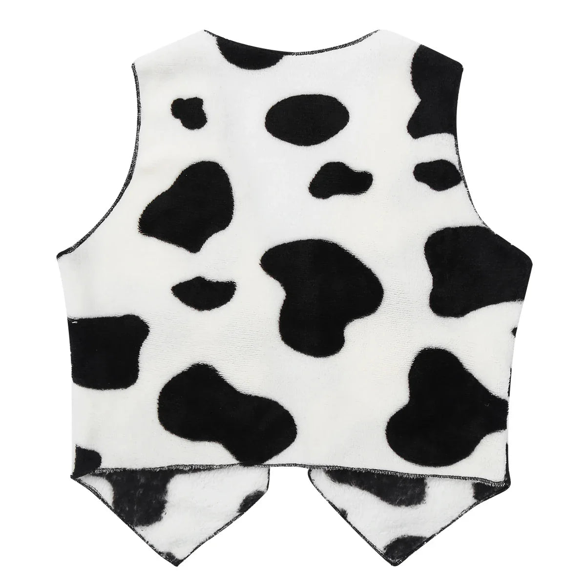 Gilet de Cowboy pour enfants, en flanelle douce, sans manches, ouvert sur le devant, imprimé vache, hauts pour garçons et filles, Costume de fête Rave