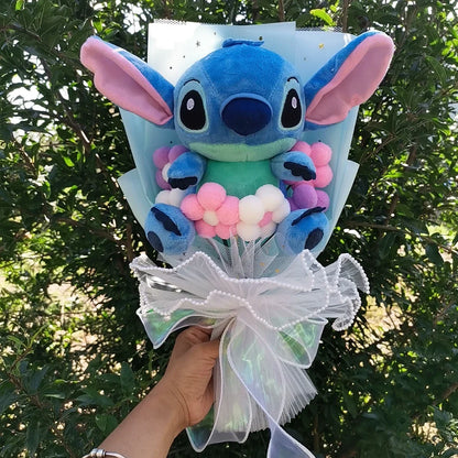 Anime Lilo and Stitch Bouquet Cartoon Stuffed Plush Doll Toy Animals Valentine's Day Christmas Birthday Wedding Party Gifts