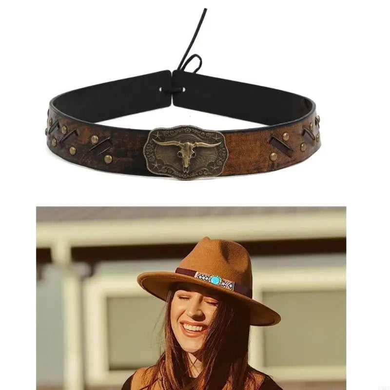 P88A Cowboy Hat Belt Decoration For Women Men Band Band Remplacement du groupe décoratif ethnique pour fête Bohemian Panamahat