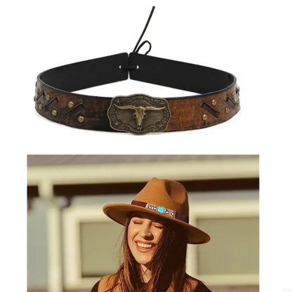 P88A Cowboy Hat Belt Decoration For Women Men Band Band Remplacement du groupe décoratif ethnique pour fête Bohemian Panamahat