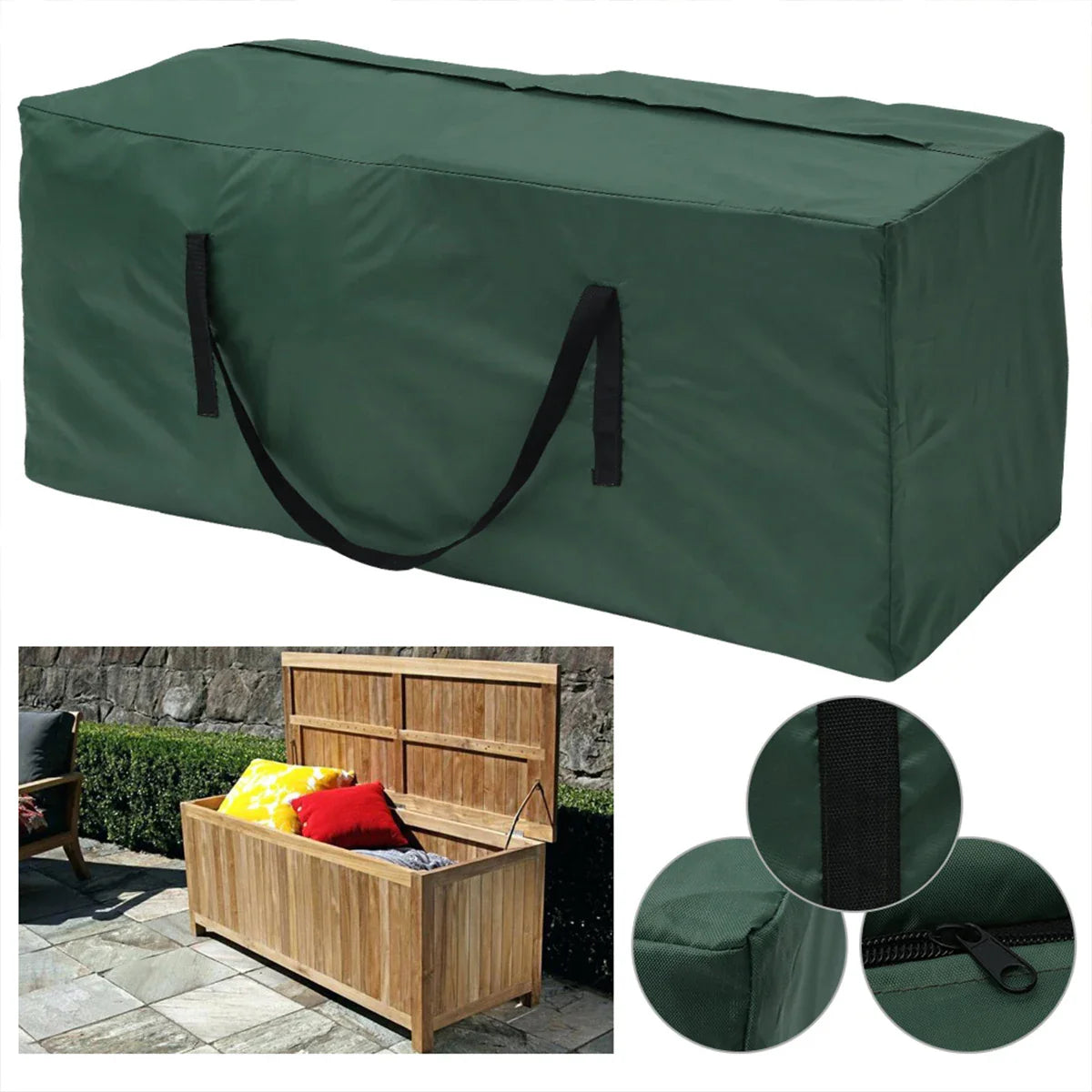 Sac de rangement pour coussins de mobilier, imperméable, anti-UV, résistant à l'usure, en tissu Oxford 210D robuste, sac de rangement pour sapin de Noël pour le jardin