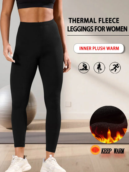 Plus size fleece lined leggings. Women's pants designed for winter yoga, workouts, and cold weather activities