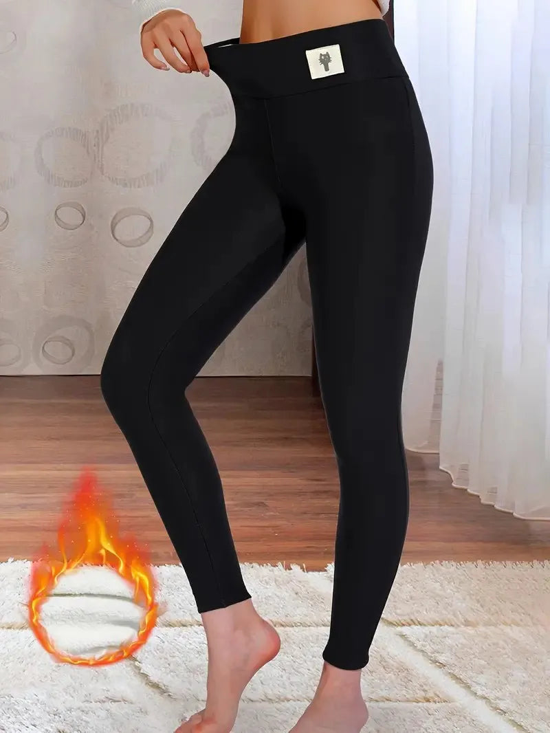 Hiver épaissir Leggings chauds femmes agneau cachemire Joggers taille haute polaire collants élastiques collants chauds pantalon mince velours Legging