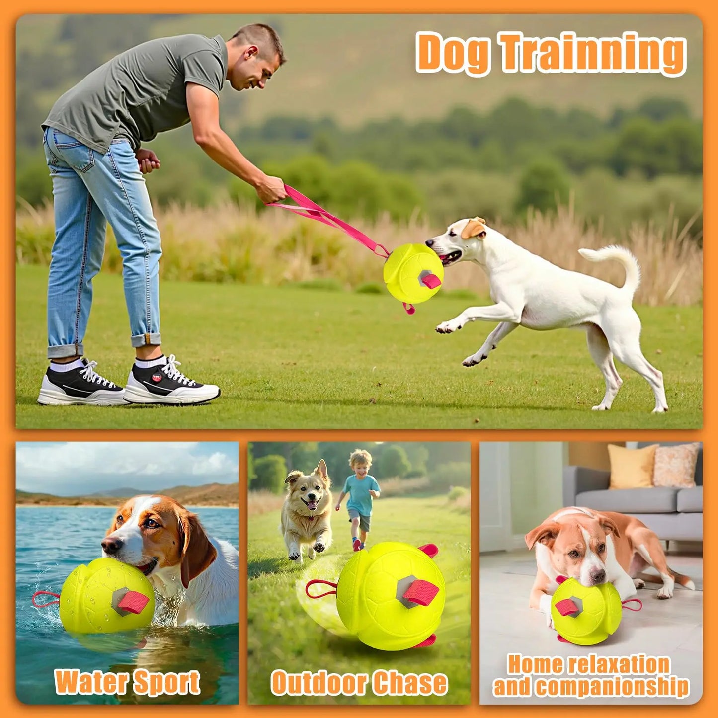 Jouet pour chien - Flotte dans l'eau - Idéal pour le jeu interactif - Fabriqué en mousse durable - Convient aux grands chiens - Grande taille - 15 cm de diamètre - 1 pièce
