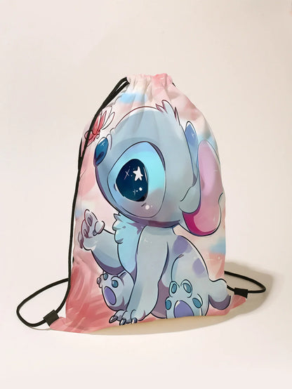 Stitch Drawstring Bags Children Backpack Anime Travel Storage Bag Kids Boys Girls Casual Swim Portable Backpack Christmare Gifts