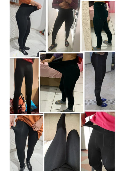 Leggings d'hiver tricot velours Legging décontracté nouveau haute élastique épaissir dame chaud noir pantalon pantalon slim pour femmes Leggings