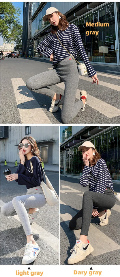 Women's Warm Winter Leggings, Thick Fleece Thermal Pants, Slim, High Waist, Elastic Tights, Solid Colors
