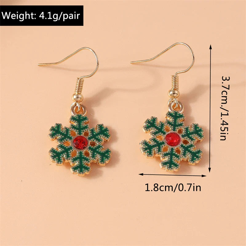 Fashion Merry Christmas Tree Deer Snowflake Santa Claus Drop Earrings for Women Girls New Year Party Festival Jewelry Gifts