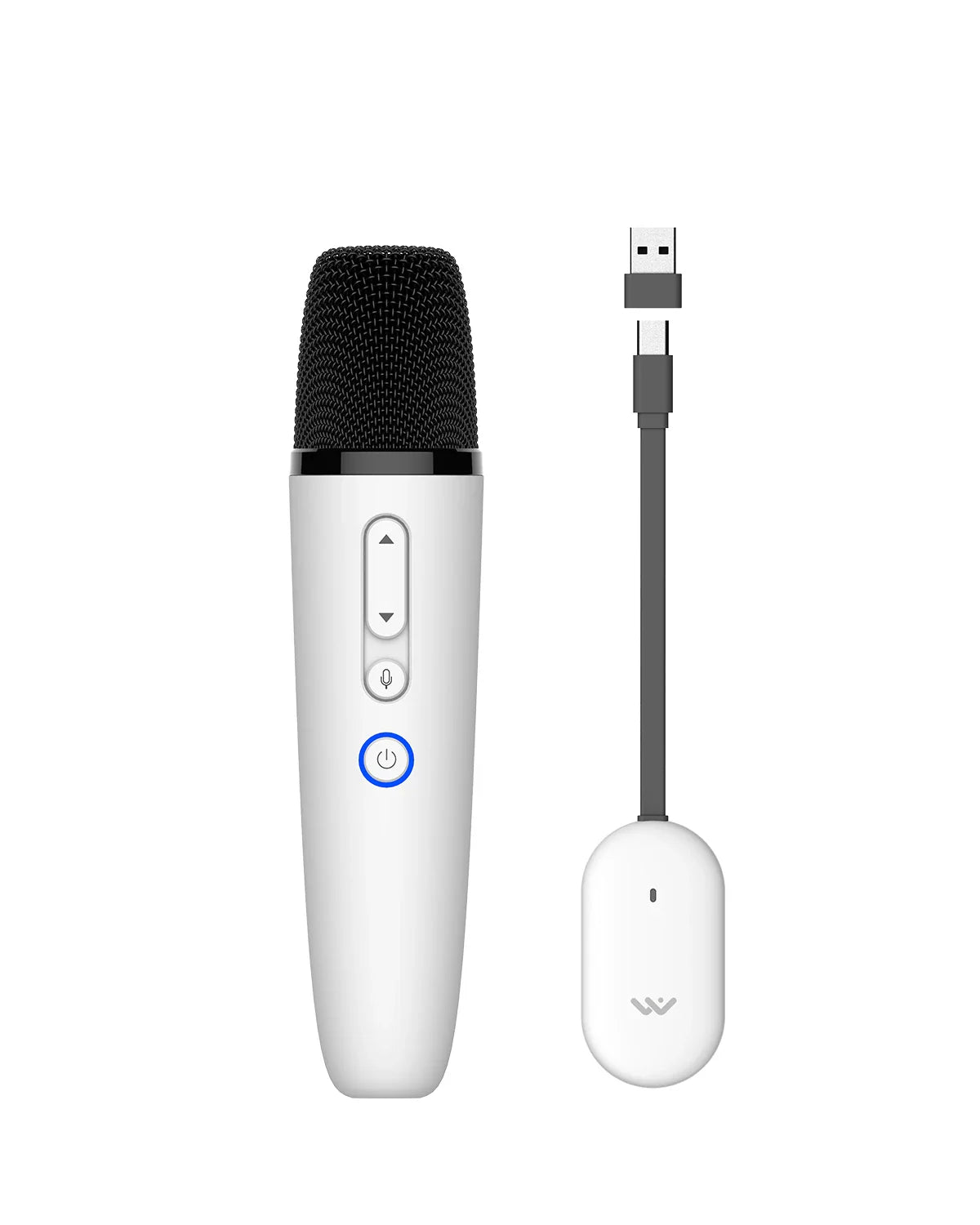 T1-Car Karaoke Microphone, Rechargeable Caraoke Mic with USB-A & USB-C Receiver, Plug to Use，No Need Pair