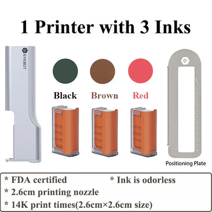 Evebot Food-grade Portable PrintPen Handheld Inkjet Printer Specifically for Food Surfaces Perfect for Coffee Macaron Cakes