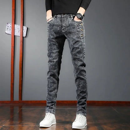 New Arrival 2024 Spring and Autumn Harajuku Italian Jeans Luxury Korean Brand Clothing Men Designer Slim Casual Jeans for Men