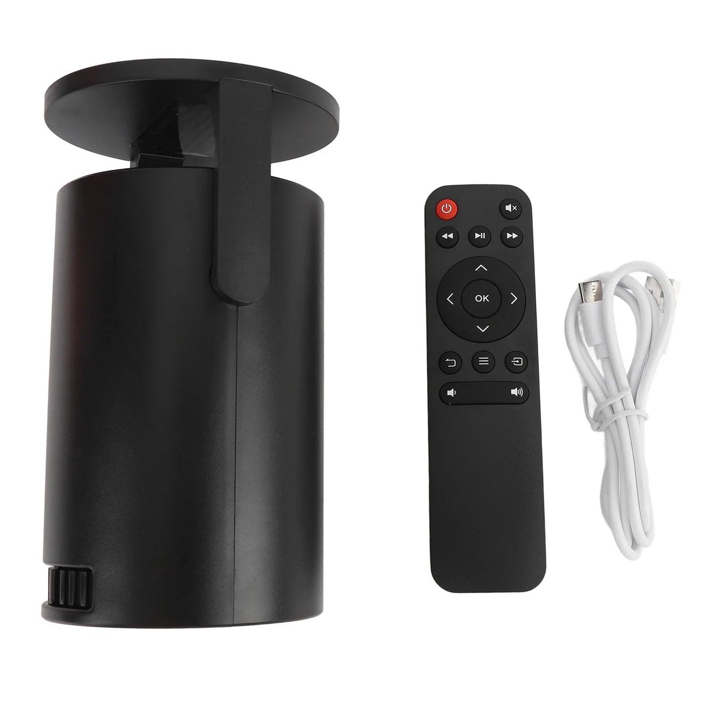 Video Projector Portable Projector Bluetooth Wireless Fidelity USB TV Sticks 8000lm Brightness Black for Laptop PC Smartphone