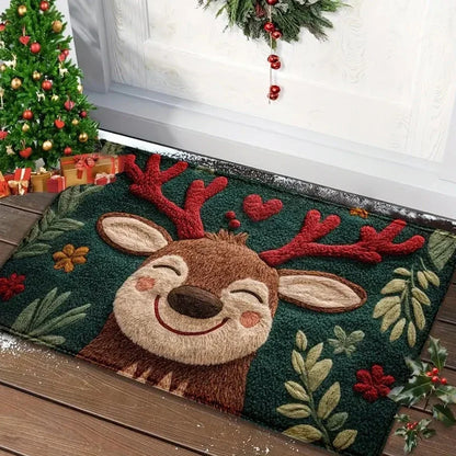 Tapis de porte de noël rouge, père noël, extérieur, intérieur, bonhomme en pain d'épice, nouvel an, joyeux noël, décoration de tapis de pied pour la maison
