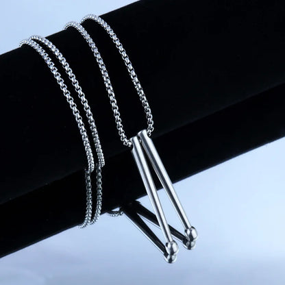 Tambour collier baguettes Punk bijoux Punk baguettes pendentif collier Cool tambour bâton collier pour femmes hommes tambour bâton