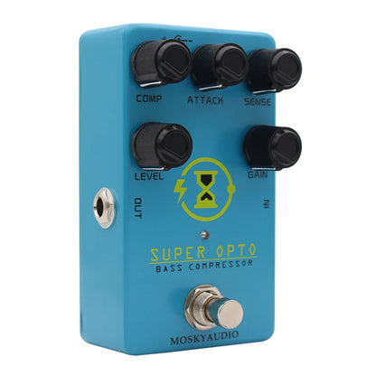 Compresseur optique de basse Mosky Super OPTO pour basse électrique True Bypass, pédale de basse de compression analogique avec contrôle de Gain Comp