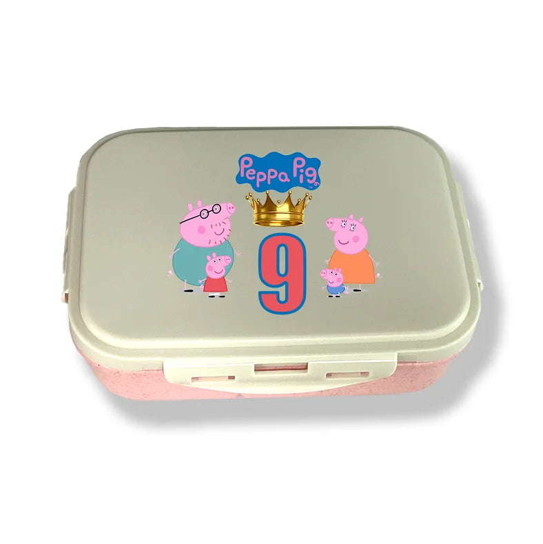 Peppa Pig Boîte à lunch Contenants de conservation des aliments pour enfants École Pique-nique Boîte à lunch Bureau Étui à dîner Cadeau d'anniversaire de Noël