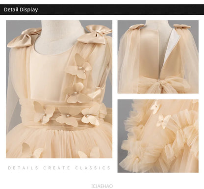 Robe de soirée 2025, robe de princesse pour filles, tenue de concours de fleurs, piano, Recital, anniversaire, mariage, jupe de ballerine, occasion formelle