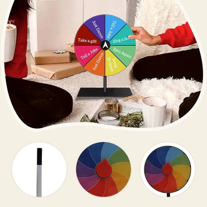 Roue de Fortune réutilisable en ABS, Base Stable, roue de Roulette de couleur, jeu interactif, plateau tournant de prix