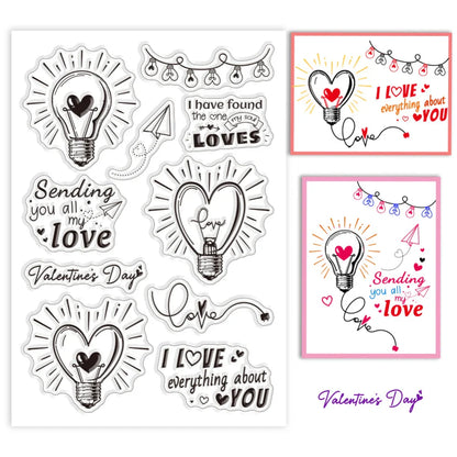 Tampons transparents en silicone pour bricolage, fond d'amour pour cartes exécutives, sceaux de tampon transparents, jour de Léon, scrapbooking