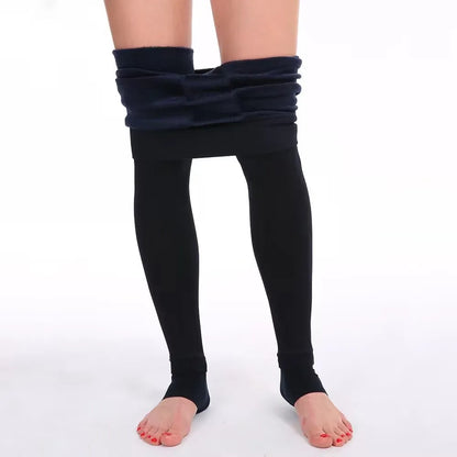 Leggings d'hiver pour femmes Leggins chauds couleur unie velours Leggins taille haute Leggings extensibles livraison directe
