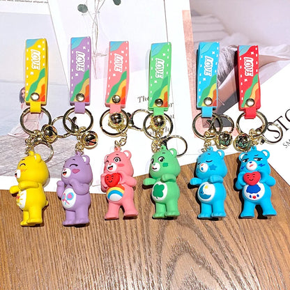 Grumpy Bear Keychain Kawaii Cares Bears Anime Cute Girls Creative Bag Doll Pendant Car Keychains Cartoon Fashion Toy Women Gift