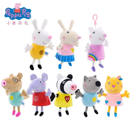 19CM Genuine Peppa Pig George Stuffed Plush Toys High Quality Keyring Hot Cartoon Animal Doll Pendant Children's Birthday Gifts