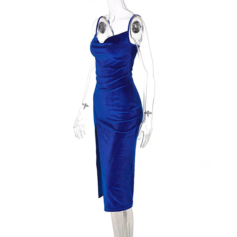 Ele Sexy Women's Spring 2024 Faionable Slim Fit Split Strapl Dr Polyester Fiber mid Waist Gown for Babies