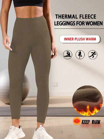 Plus size fleece lined leggings. Women's pants designed for winter yoga, workouts, and cold weather activities