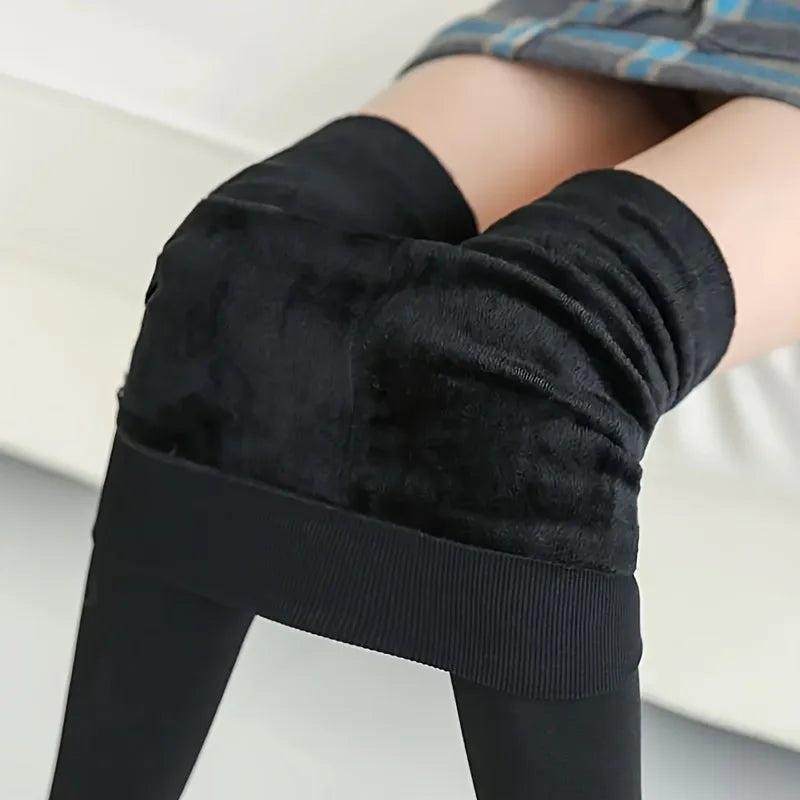 Leggings d'hiver femmes épais velours chaud Leggings femmes Stretch taille haute prévenir le froid Super chaud pantalon