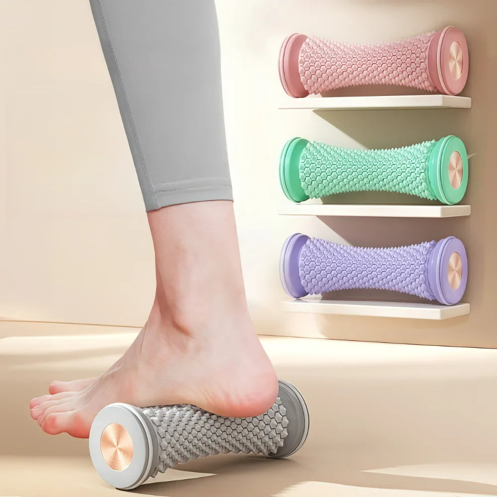 Masseur de pieds à rouleaux, rouleau de massage de yoga, balle de massage, rouleau de Fascia plantaire, soins de relaxation musculaire, rouleaux de massage de pieds manuels en plastique
