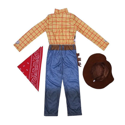 Déguisement de Woody de Toy Story avec chapeau de cowboy pour fête costumée