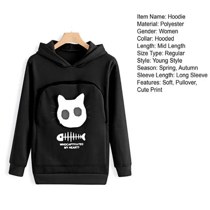 Hoodie Sweatshirt Cat Lovers Hoodie Kangaroo Dog Pet Paw Pullovers Cuddle Pouch Sweatshirt Pocket Animal Ear Hooded Dropshipping