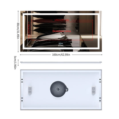 Fissuraminants pour miroir de maquillage LED, miroir de courtoisie avec lumières, miroir de maquillage à intensité variable, affichage numérique Bluetooth intelligent, mémoire de 3 couleurs