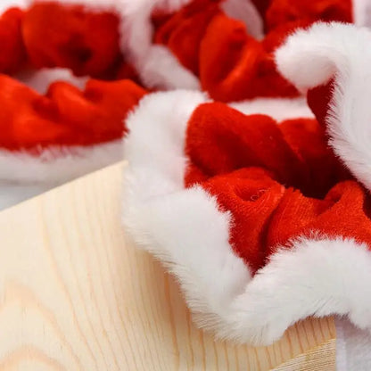 1Pcs Christmas Scrunchies For Women Girls Elastic Hair Rubber Fashion Christmas Ornaments Hair Ring Velvet Ponytail Holder