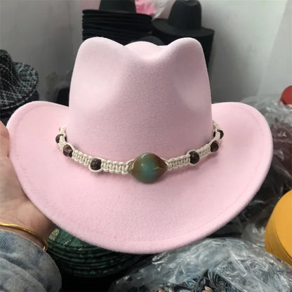Chapeau de cowboy divers accessoires chapeau de cowboy monochrome en feutre chapeau d'extérieur homme et femme chapeau de cavalier chapeau femme