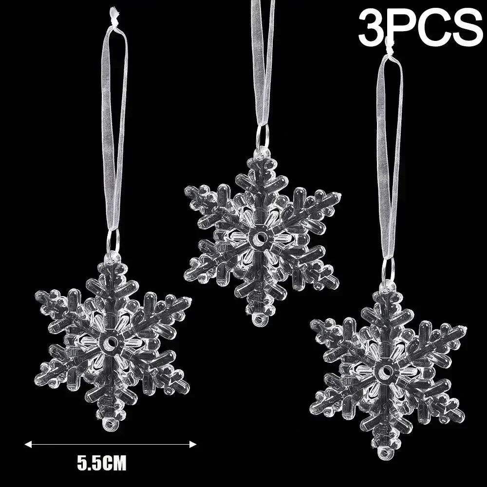 Ornement suspendu de noël en cristal acrylique, 2 à 12 pièces, ange brillant, flocon de neige, pendentif de glaçon pour décorations de fête de noël et du nouvel an