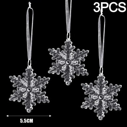 Ornement suspendu de noël en cristal acrylique, 2 à 12 pièces, ange brillant, flocon de neige, pendentif de glaçon pour décorations de fête de noël et du nouvel an