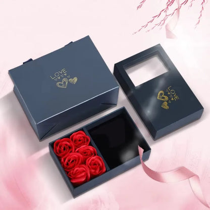Boîte à bijoux Rose, boîte à bagues à Six fleurs, cadeau de saint-valentin, boîte d'emballage de bijoux, pendentif, collier, cadeaux d'anniversaire pour femme et maman