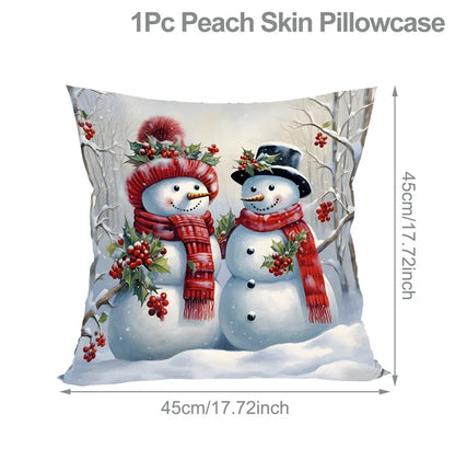 Housse de coussin de noël, père noël, décor de joyeux noël pour la maison, ornements de noël 2025, cadeaux de noël, nouvel an 2026