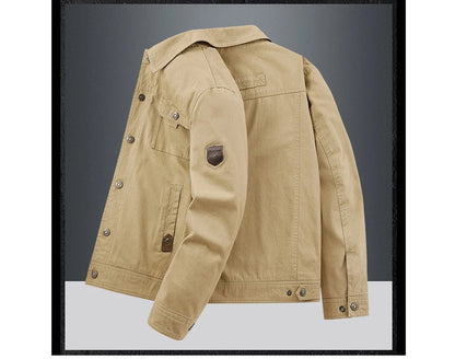 Spring Autumn Men's Cotton Jackets Trendy Men's Fashion Outerwear Windbreaker Coats Men Turn-Down Collar Tactical Jackets 5XL